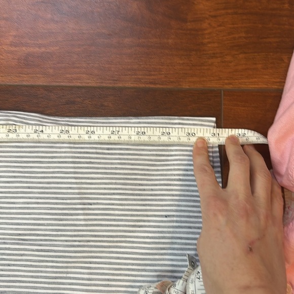 Lands End Cropped Linen Blend Stretch Waist Wide Leg Stripped Pants 26W - Picture 3 of 6